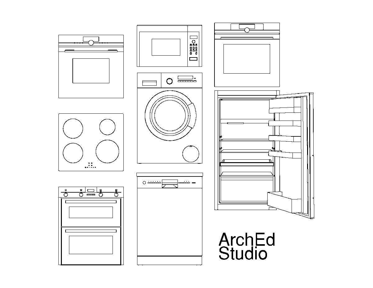 Auto CAD – Kitchen Appliances – ArchEd Studio